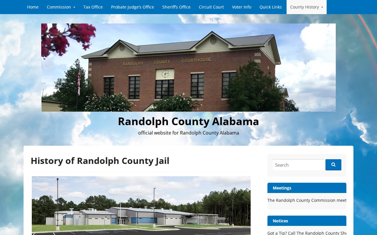 Randolph County arrest booking facility history