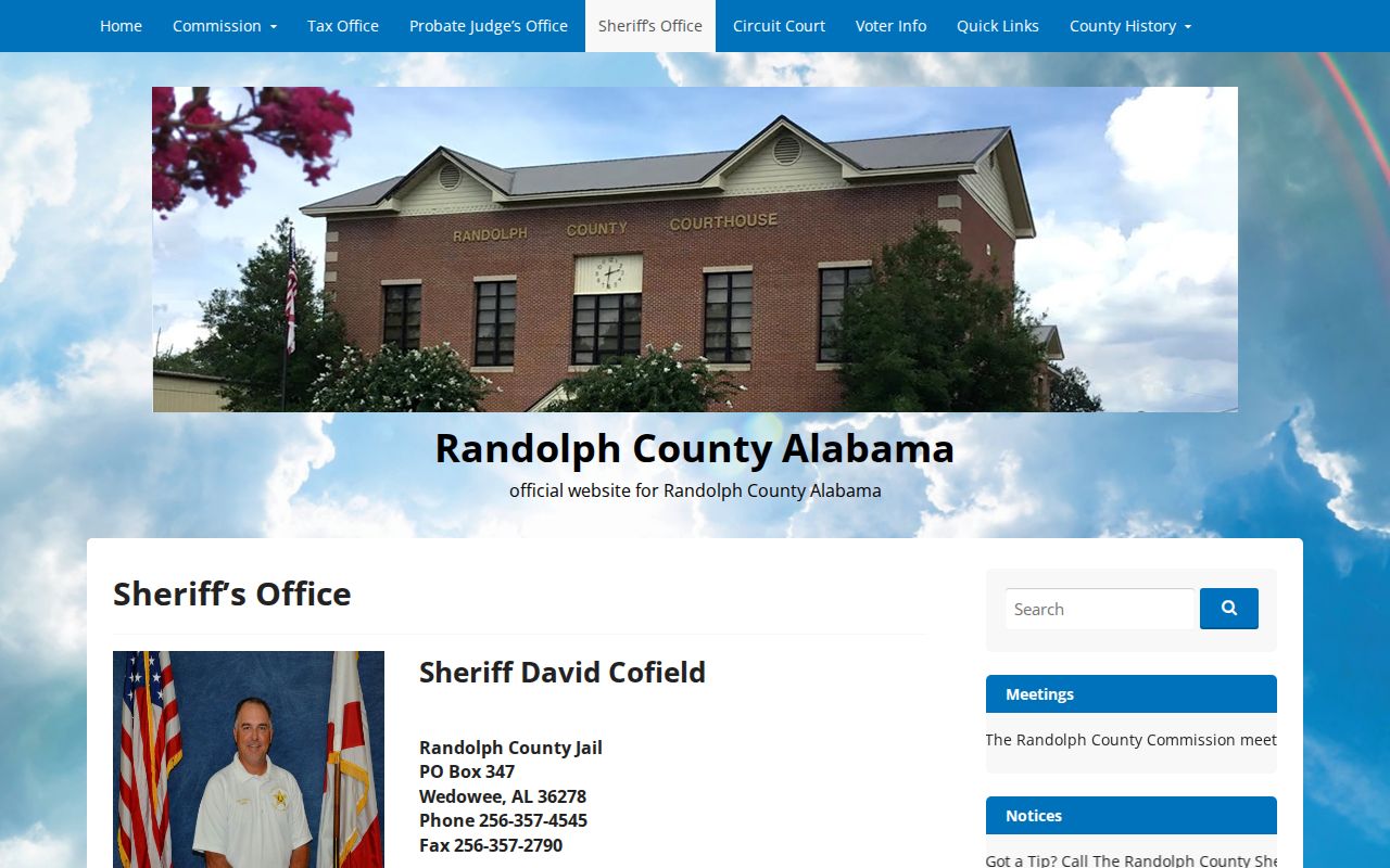 Randolph County arrest search sheriff contacts