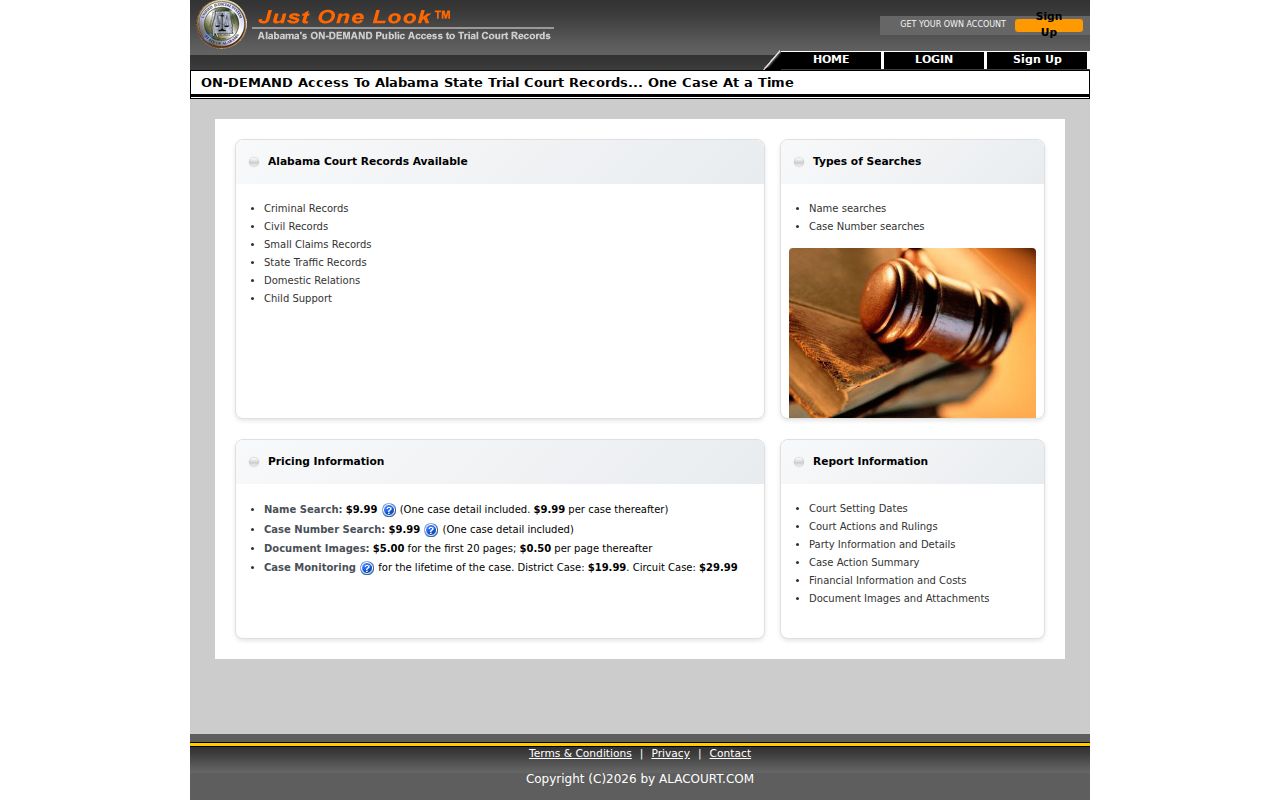 Randolph County court case lookup on Just One Look