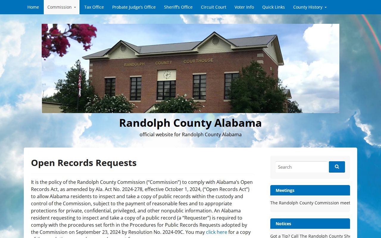 Randolph County criminal records open-record request process