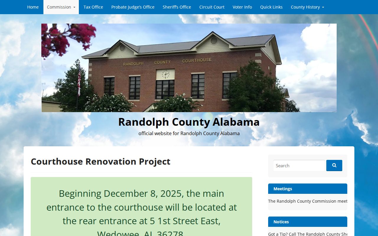 Randolph County criminal records courthouse renovation and preservation