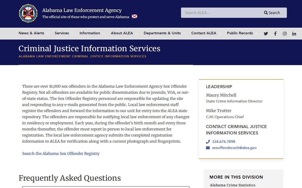 ALEA guidance for a Randolph County sex offender lookup