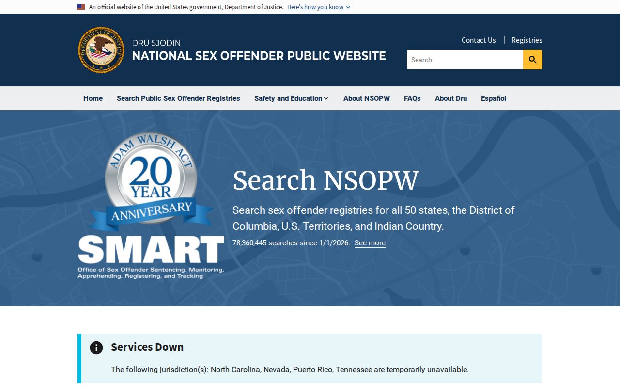 Randolph County sex offender lookup through the national NSOPW search