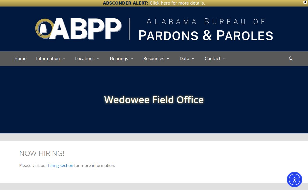 Wedowee probation and parole record field office